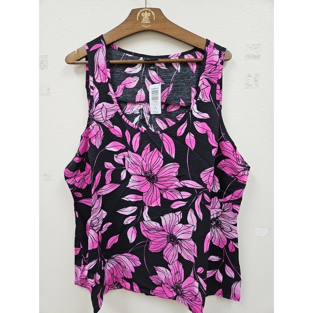 Torrid Women's 2 Sleeveless Scoop Neck Top Floral NWT